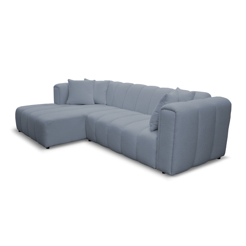 Oheneba 3 Seater Corner Sofa , Atlantic Grey, Left Hand Facing