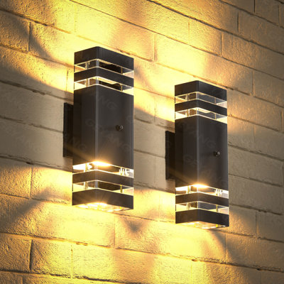Lampe murale d'extérieur du crépuscule à l'aube, lumière de porche supérieure et inférieure imperméable Ip44, lumière extérieure moderne, adaptée au porche de la maison, au jardin, à la cour, à la terrasse (ampoule non incluse)