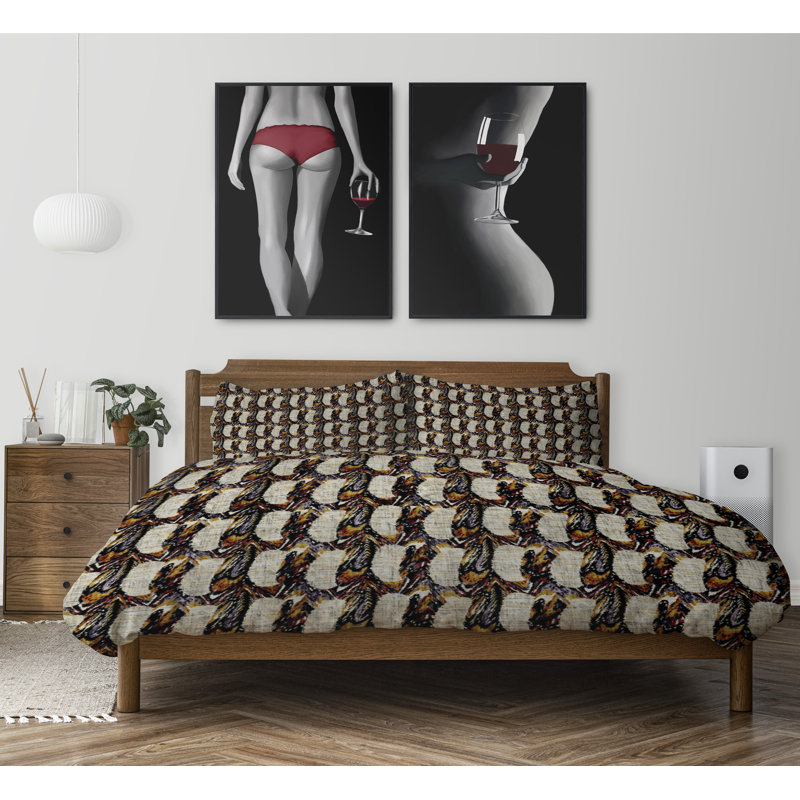 Polyester Channel Abstract Comforter, King Comforter + 2 King Pillowcases