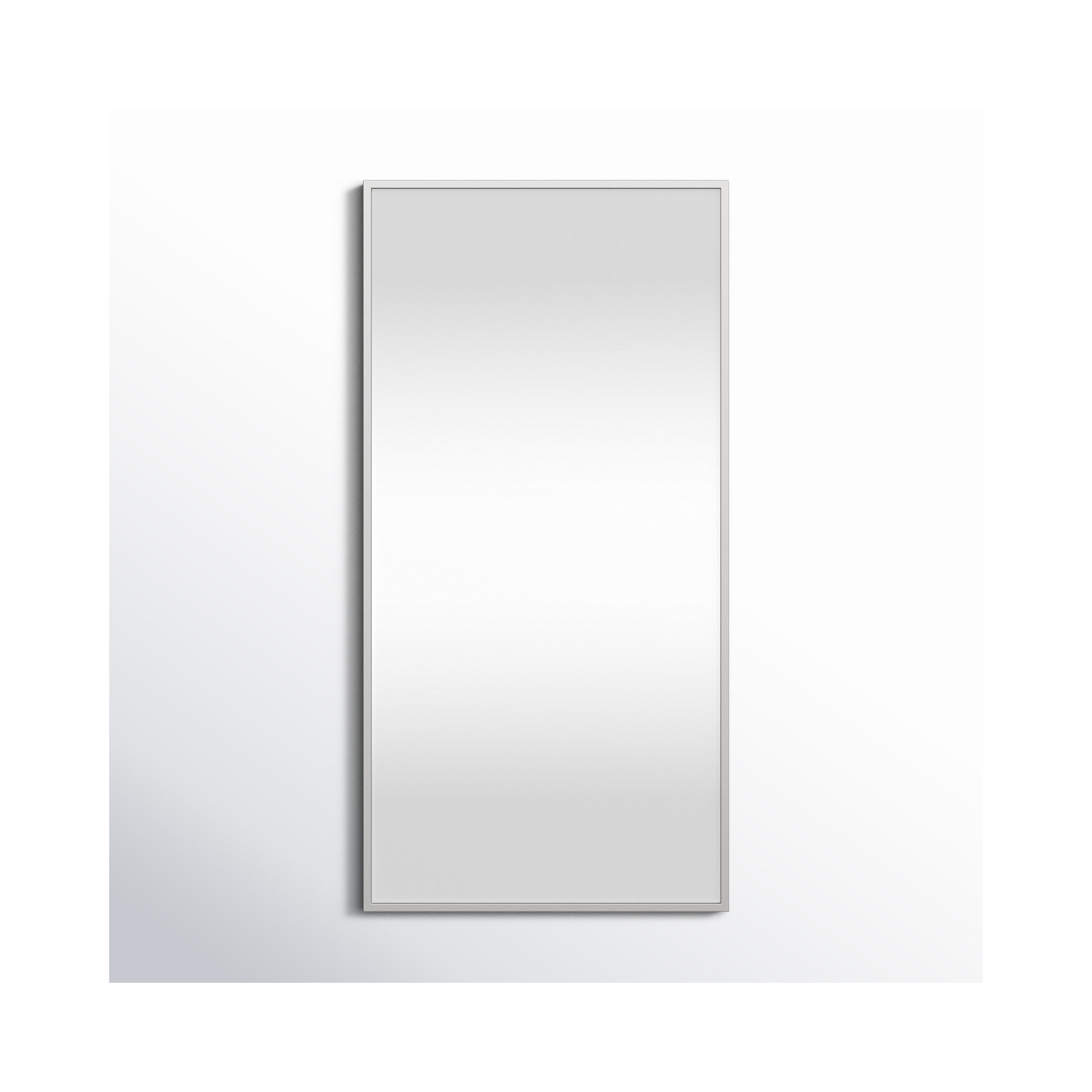 Sabine Metal Rectangle Wall Mirror, 36" x 18", Silver