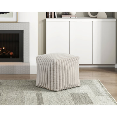 Repose-pieds carré avec revêtement en velours côtelé, repose-pieds antidérapant moderne, capacité de poids de 300 lb, repose-pieds, fauteuil à billes, 16 po x 16 po x 16 po