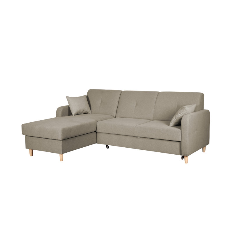 4 Seater Sofa Bed, Beige, Left Hand Facing