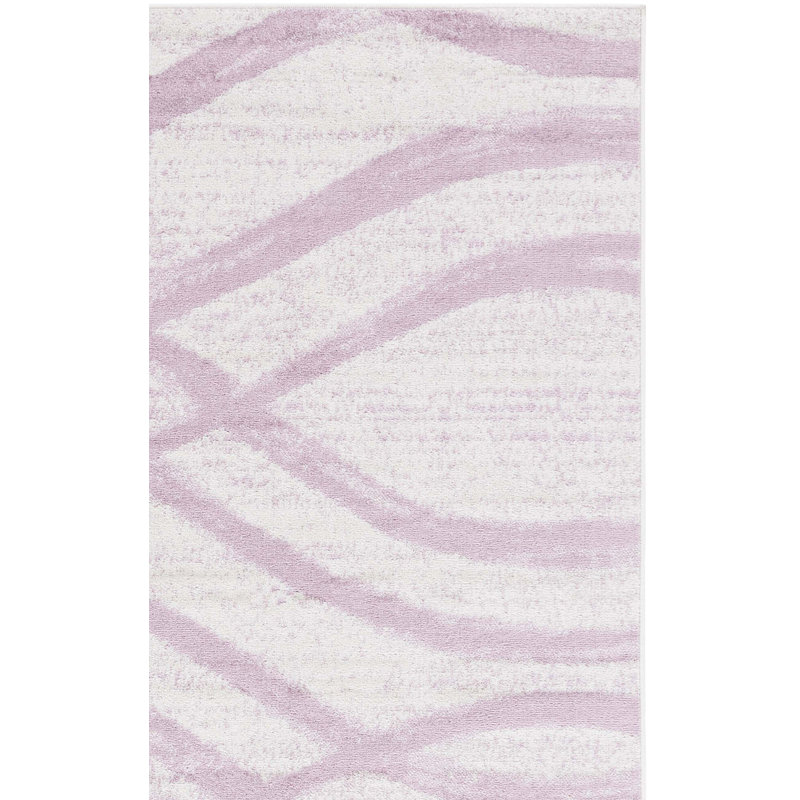 Shelva Cream/Purple Area Rug, Rectangle 8' x 10'