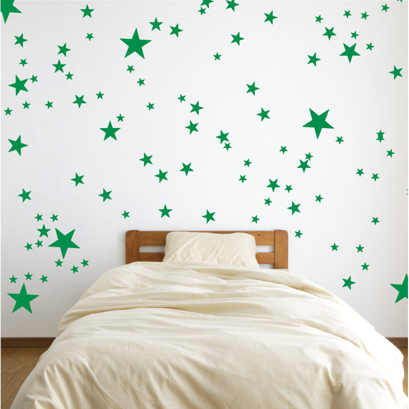 Adhésif décoratif étoiles, Vert clair, H 24 po x l 27 po x P 0,01 po