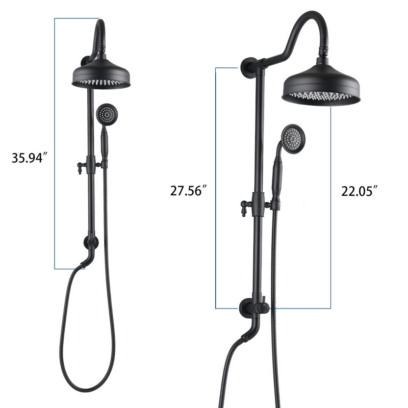 8" Rainfall Shower Head & Handheld Sprayer Combo - Dual Shower System