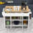 Kitchen Island with Drop Leaf, Power Outlet, 4 Doors and 3 Drawers