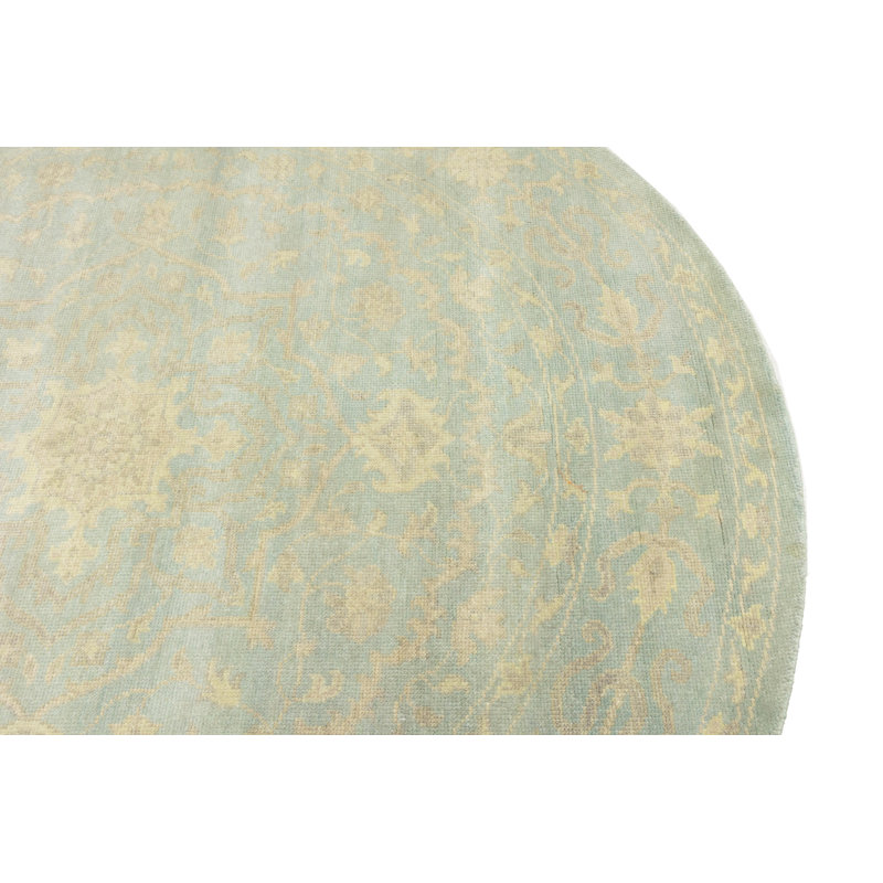 Tapis oriental transitionnel bleu 8x8 Mute