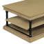 Table basse Bard, placage brun de 55 po, tablettes à 2 niveaux, pieds en métal noir-122594736