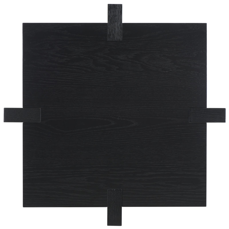 Quigley Square Wood Accent Table, Black