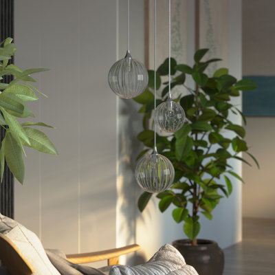 Luminaire suspendu en verre clair Vine 3