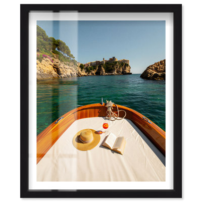 Italian Coast III Shadowbox Print Coastal Fashion Art by Notoriart, Black Frame, 46"H x 37"W