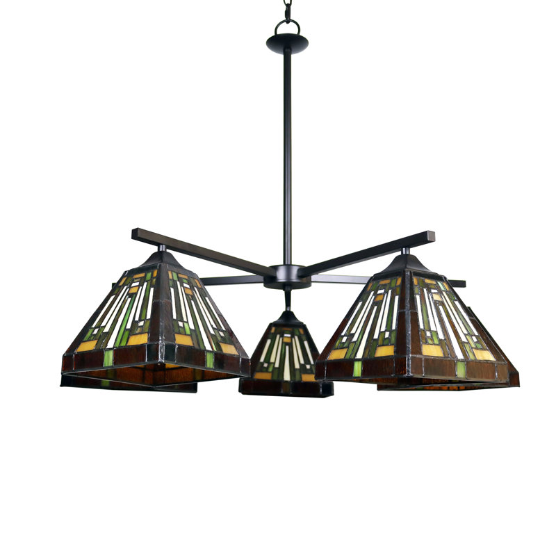 Brittnie 5 - Light Glass Dimmable Tiered Chandelier