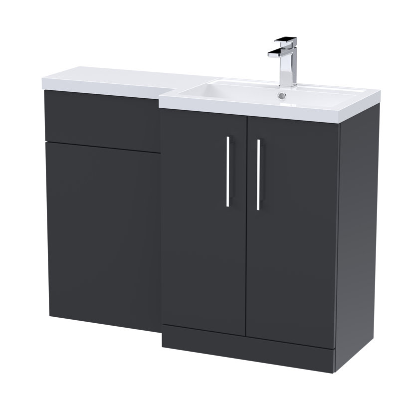Arno Toilet & Basin Unit, Soft Black