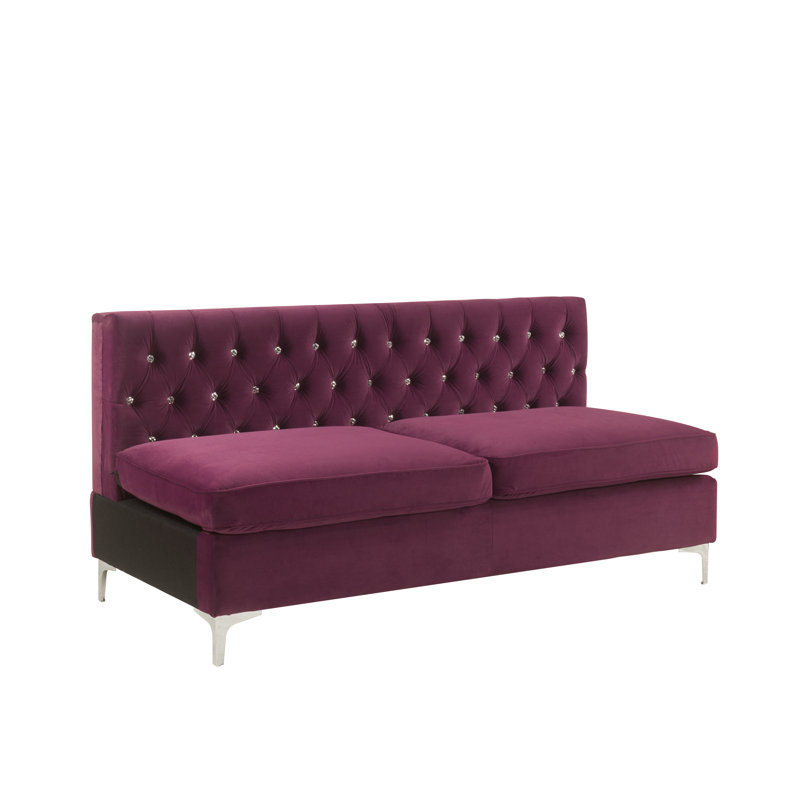 Causeuse rembourrée Baggusingh, Velours rouge