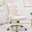 Chaise de bureau en velours de luxe avec base dorée et capitonnage à losanges-1521568379