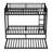 Metal Bunk Bed with Trundle, Sturdy Frame with Guardrails and Ladders, Space-Saving Design, Black-2095952826