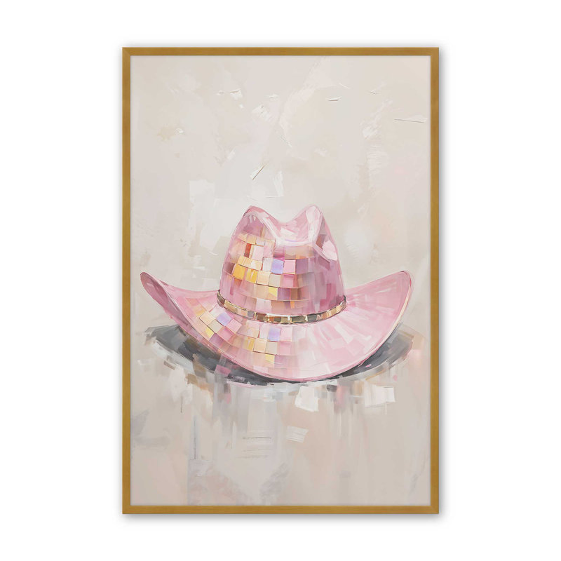 Imprimé Cowboy Essentials en rose II, Or poli, H 25,25 po x l 19,25 po