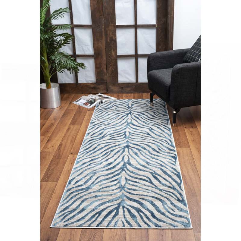 Bleu. Tapis, Rectangle 7 pi 10 po x 10 pi 3 po