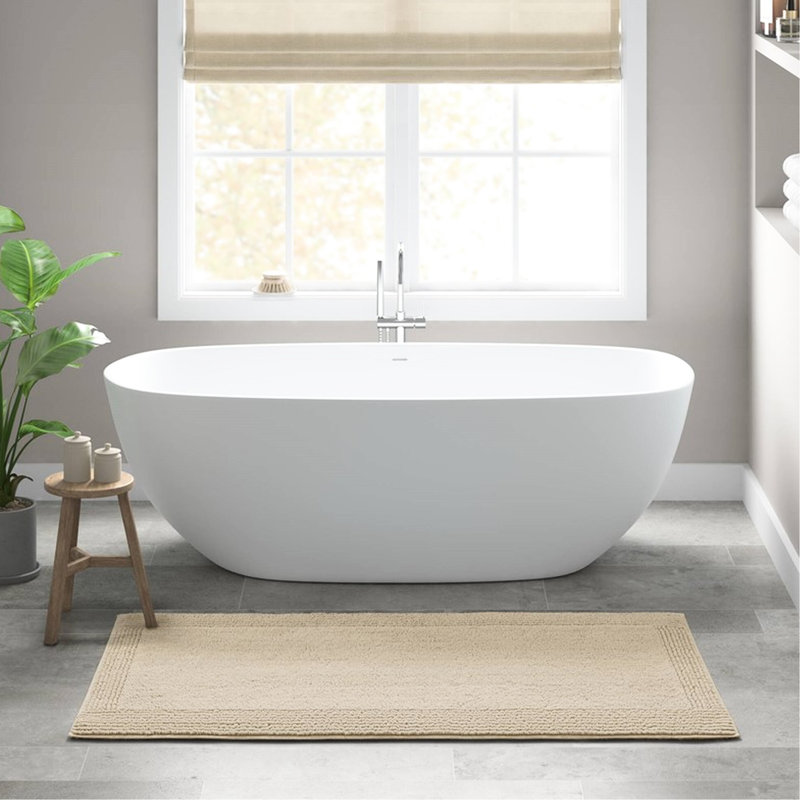 Tapis pour salle de bain réversible 100% coton 3000 x 3000 po 17 x 24 po avec fonction antidérapante, facile à nettoyer, doux au toucher, lavable à la machine
