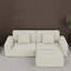 Canapé large en mousse de style moderne beige, parfait pour les salons et les chambres