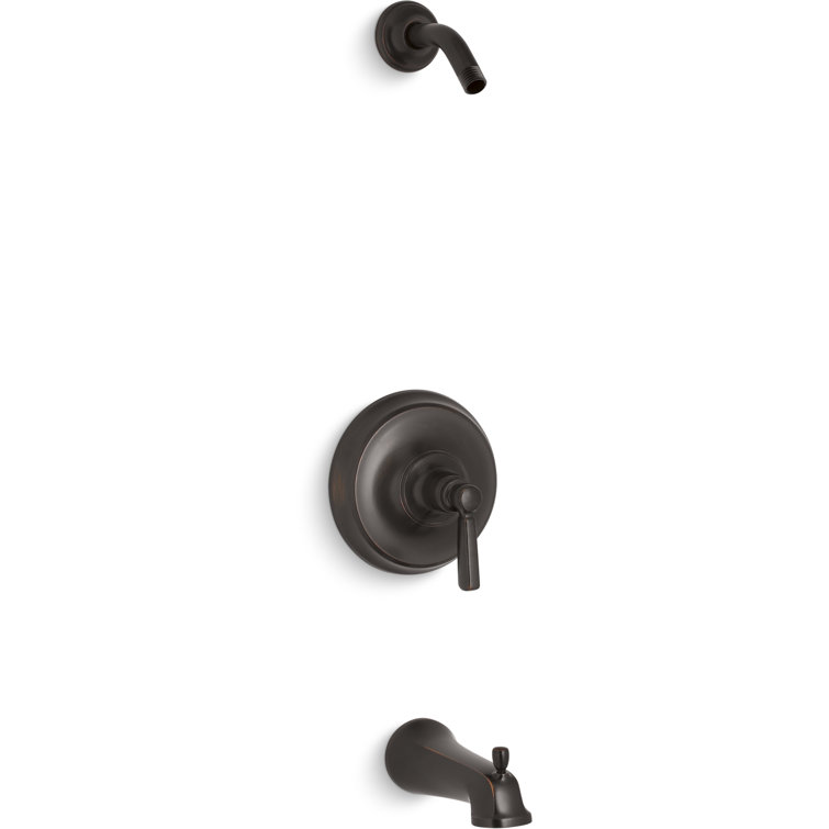 Bancroft® Rite-Temp Bath and Shower Valve Trim with Metal Lever Handle and Slip-Fit Spout, Less Showerhead