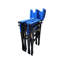 Ensemble de 2 chaises de réalisateur pliantes avec sièges en toile, structure en bois massif Populus, bleu