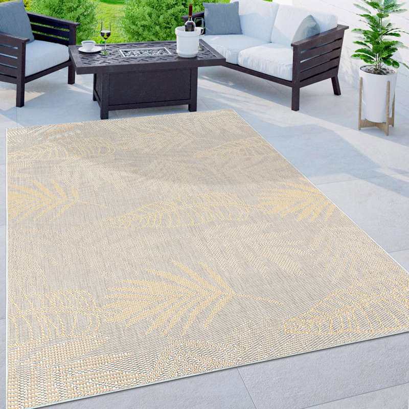Floral Indoor / Outdoor Rug, Rectangle 5' x 7'