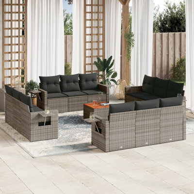 Ensemble de canapé de jardin gris