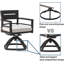 Fauteuil à bascule pivotant extérieur Ember Black (lot de 2). Structure légère en aluminium, dossier ergonomique, coussins en tissu.