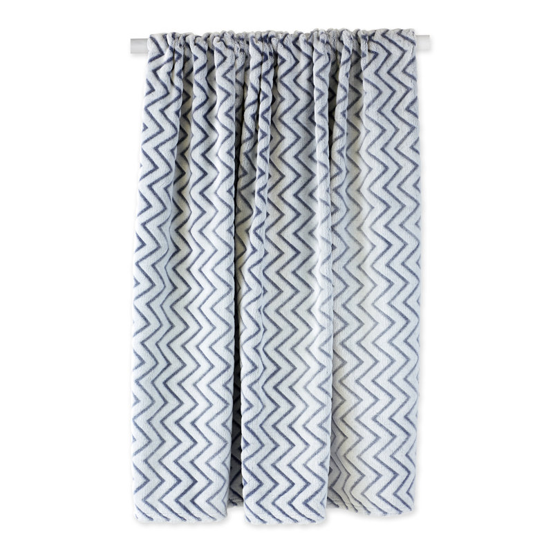 Jeté en peluche Chevron, Bleu