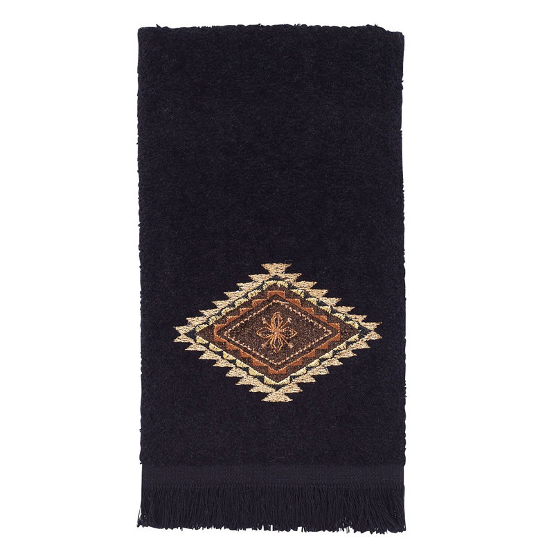 Joise 100% Cotton Towel, Black, Fingertip Towel - 1 Pack