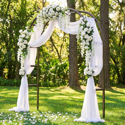 Arche de jardin en métal robuste - Tonnelle large en tube d'acier épais | Treillis d'escalade pour roses, vignes, clématites, jasmin | Décoration de mariage, fête d'Halloween et fête de Noël
