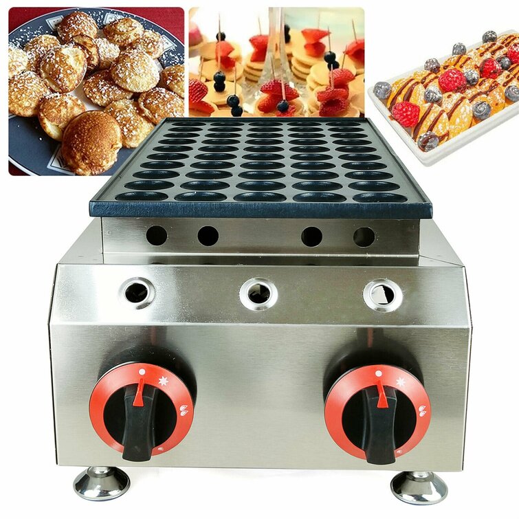 Nonstick Electric 50 Holes Mini Dutch Pancake Baker LPG GAS Waffle Maker Machine FUNTEN
