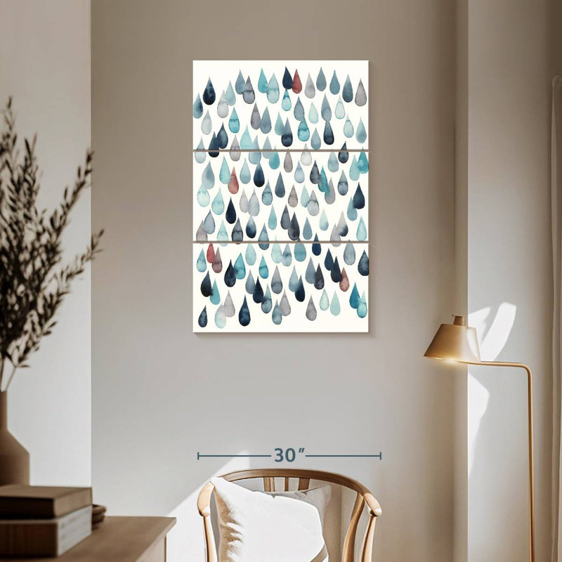 Avery Watercolor Drops II, 57" H x 36" W