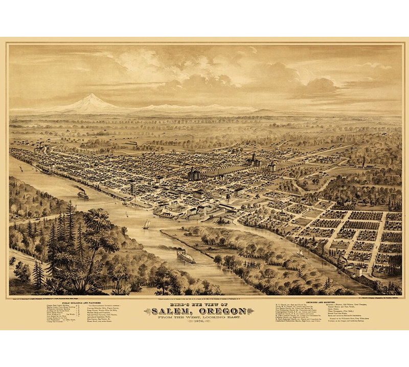 Salem, Oregon - Smith, 1876, reproduction d'affiche par Smith Smith (24 x 36) # ORsa0001