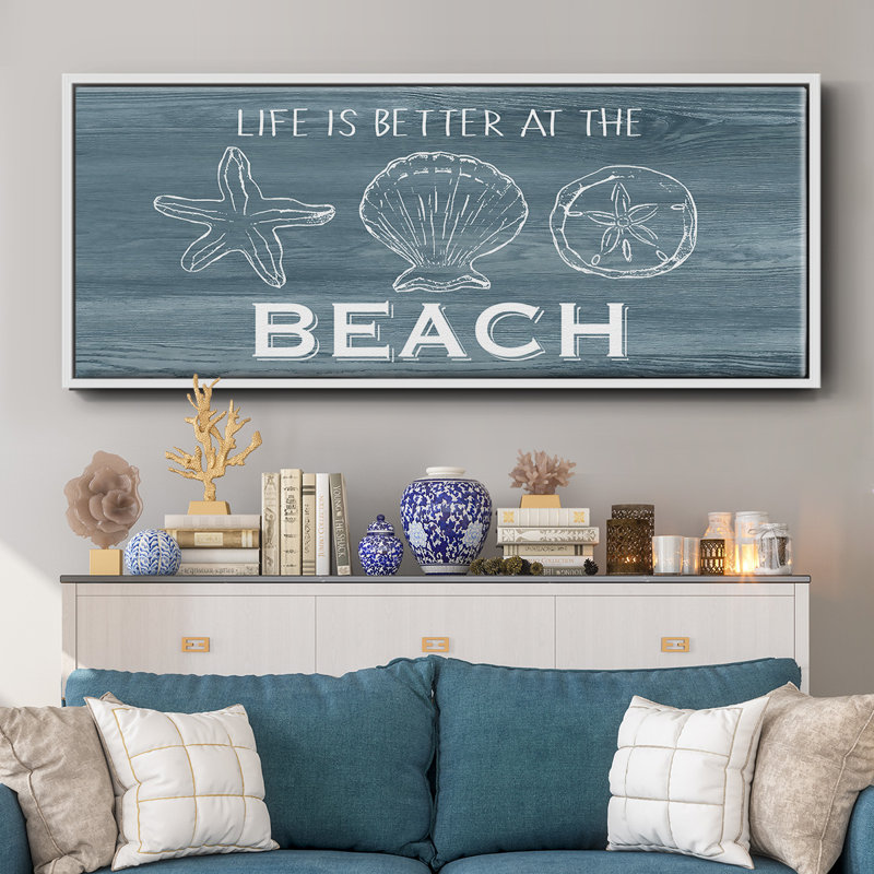 Life is Better- Framed Canvas, 12" H x 30" W