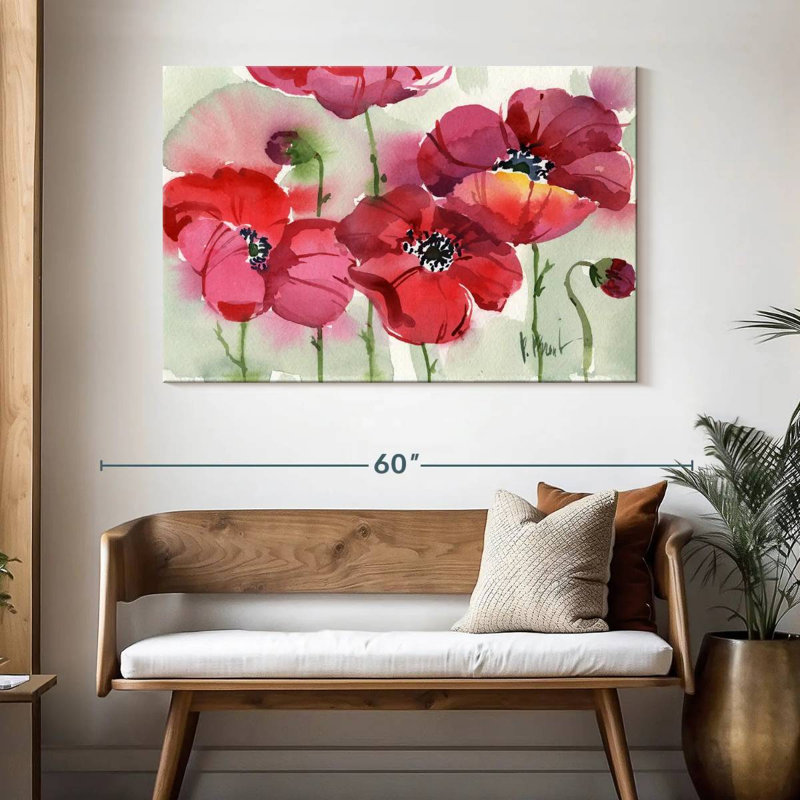 Coquelicots frais Harnek, H 32 po x l 48 po