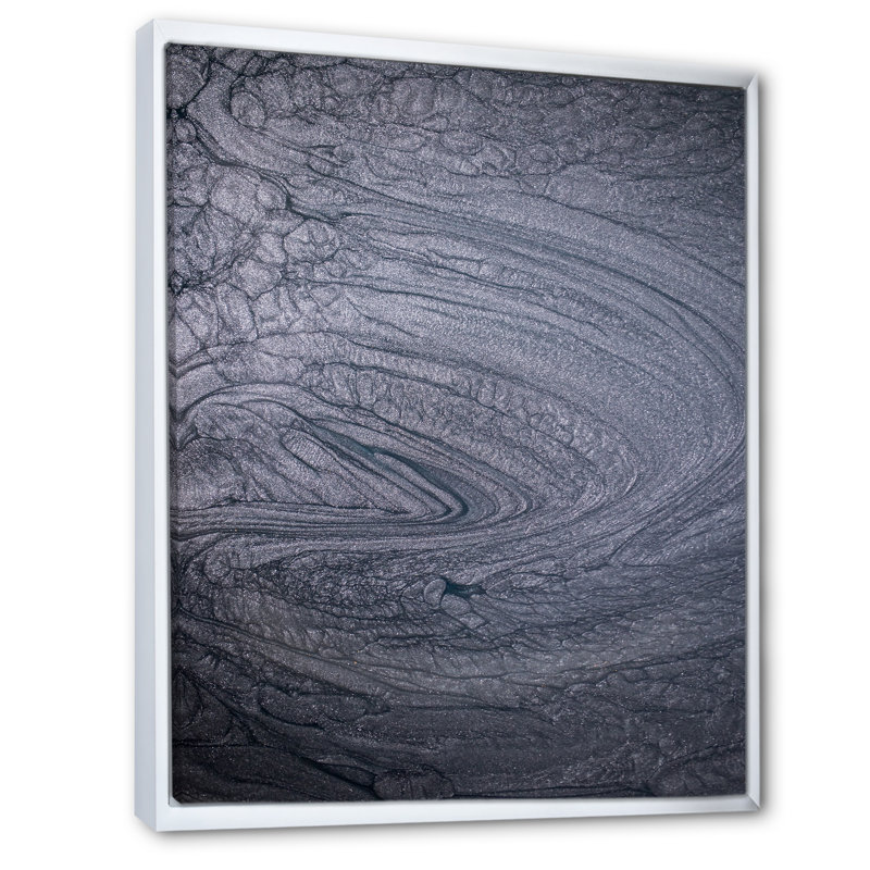 Art mural sur toile luxueux gris fluide et moderne III, H 12 po x l 20 po x P 1 po, Cadre photo blanc