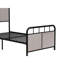 Structure de lit plateforme en métal avec revêtement en lin simple - choix de chambre à coucher moderne, solide et résistant au bruit, installation facile, s'adapte à tous les matelas, beige, tête de lit en tissu d'une capacité de poids de 250 lb