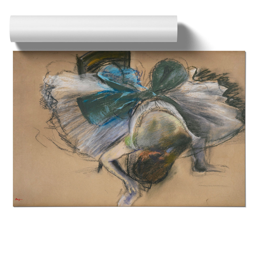 Ballet Ballerina Dancer Tying Her Slipper by Edgar Degas - Frameless Print