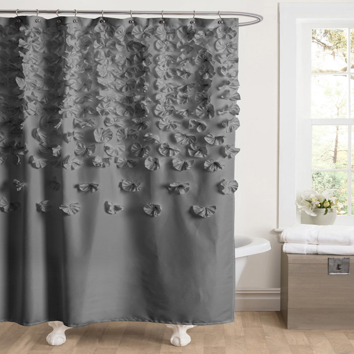 Danielo Polyester Shower Curtain, Grey