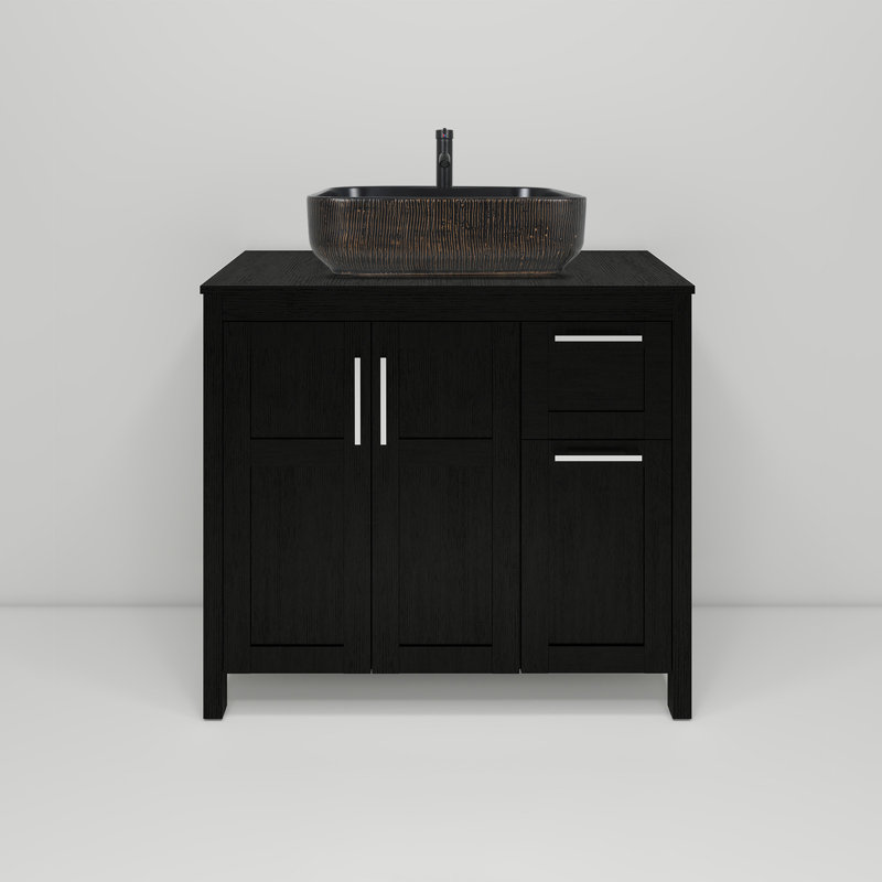 Ensemble de meuble-lavabo simple 36 po avec lavabo 36 po, Noir