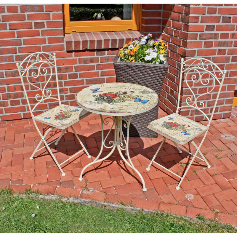 2 - Person Patio Dining Set Round Table with Cushions Included