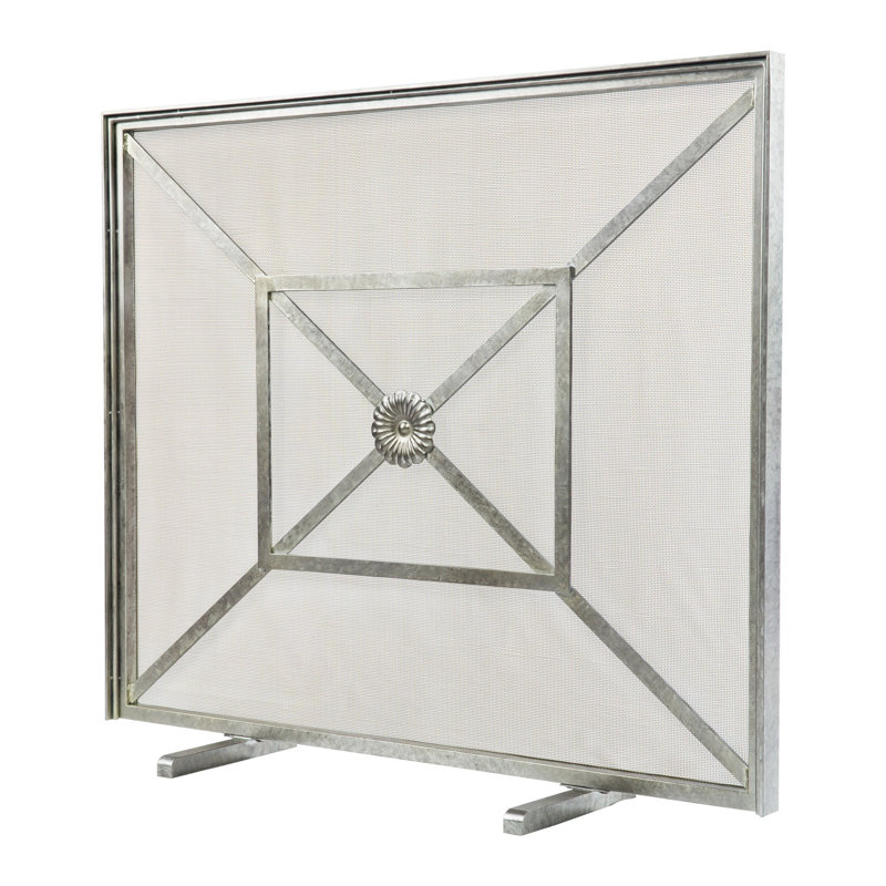 Royal Steel Fireplace Screen, Royal Silver