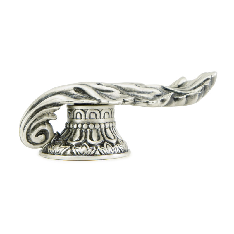 LOUIS XV KNOB WITH SMALL PLATE;, Matte Silver