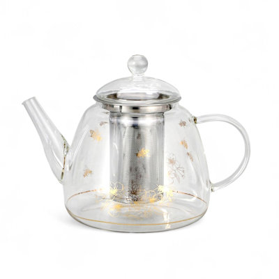 Théière Golden Bee en verre résistant à la chaleur avec infuseur - 44 oz liq. (1300 ml)