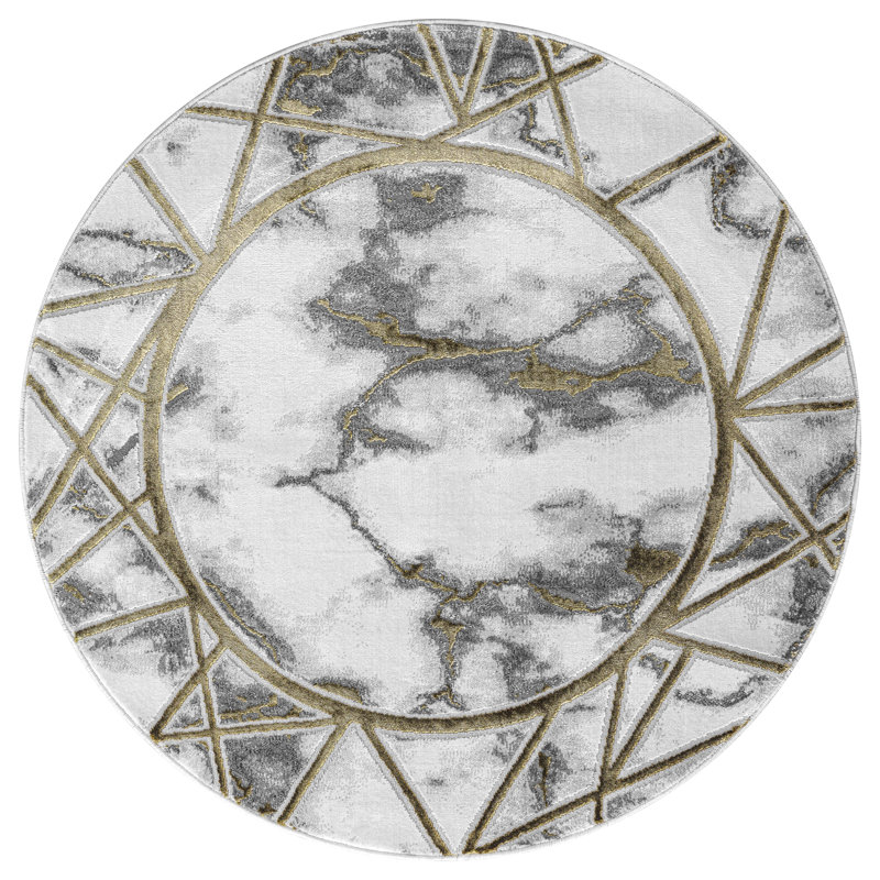 Abstract Area Rug, Round 120 cm 