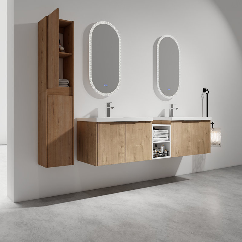 Multifunctional Wall-Mounted Bathroom Double Vanity Sets