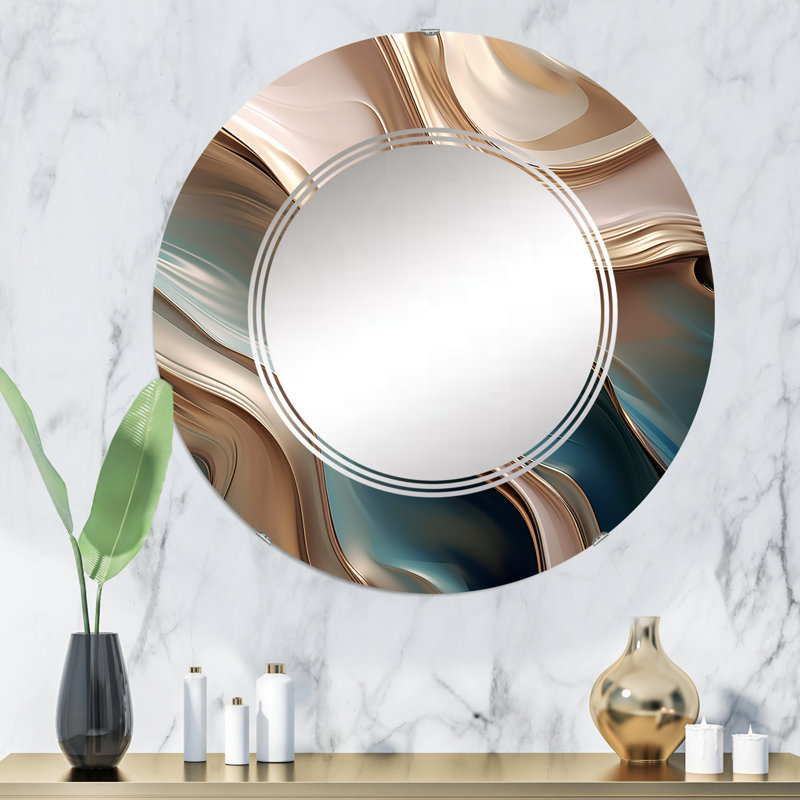 Uleena - Miroir mural moderne rond, 32 po x 32 po