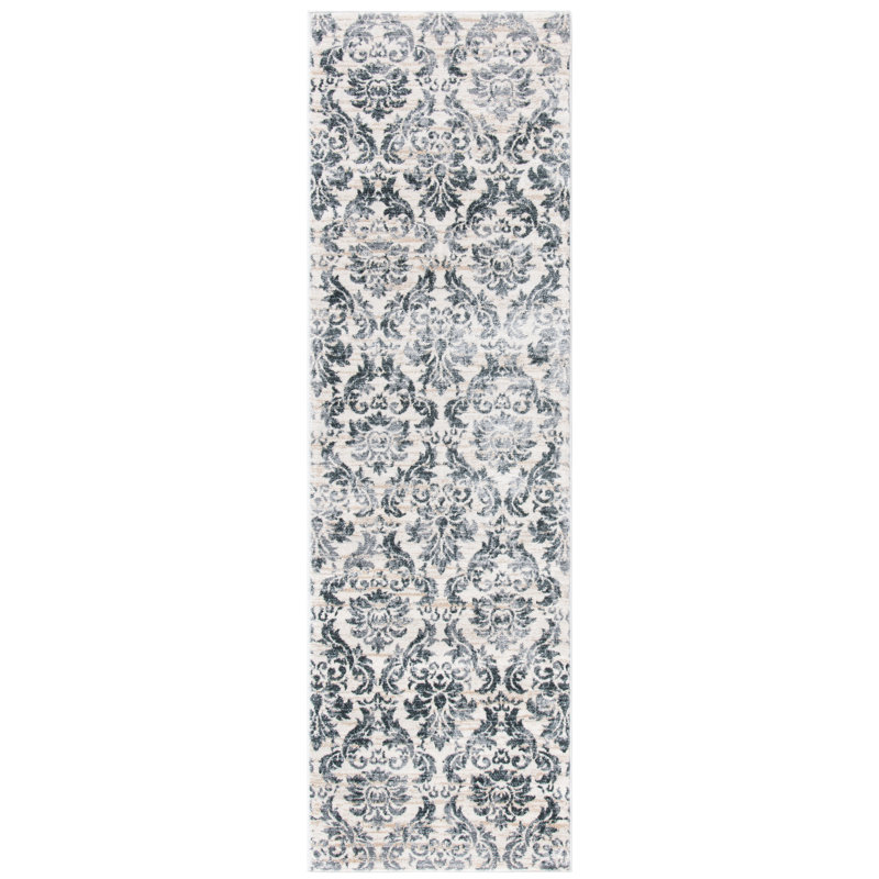 Tapis damassé Purnell Performance, Tapis de couloir 2 pi x 8 pi